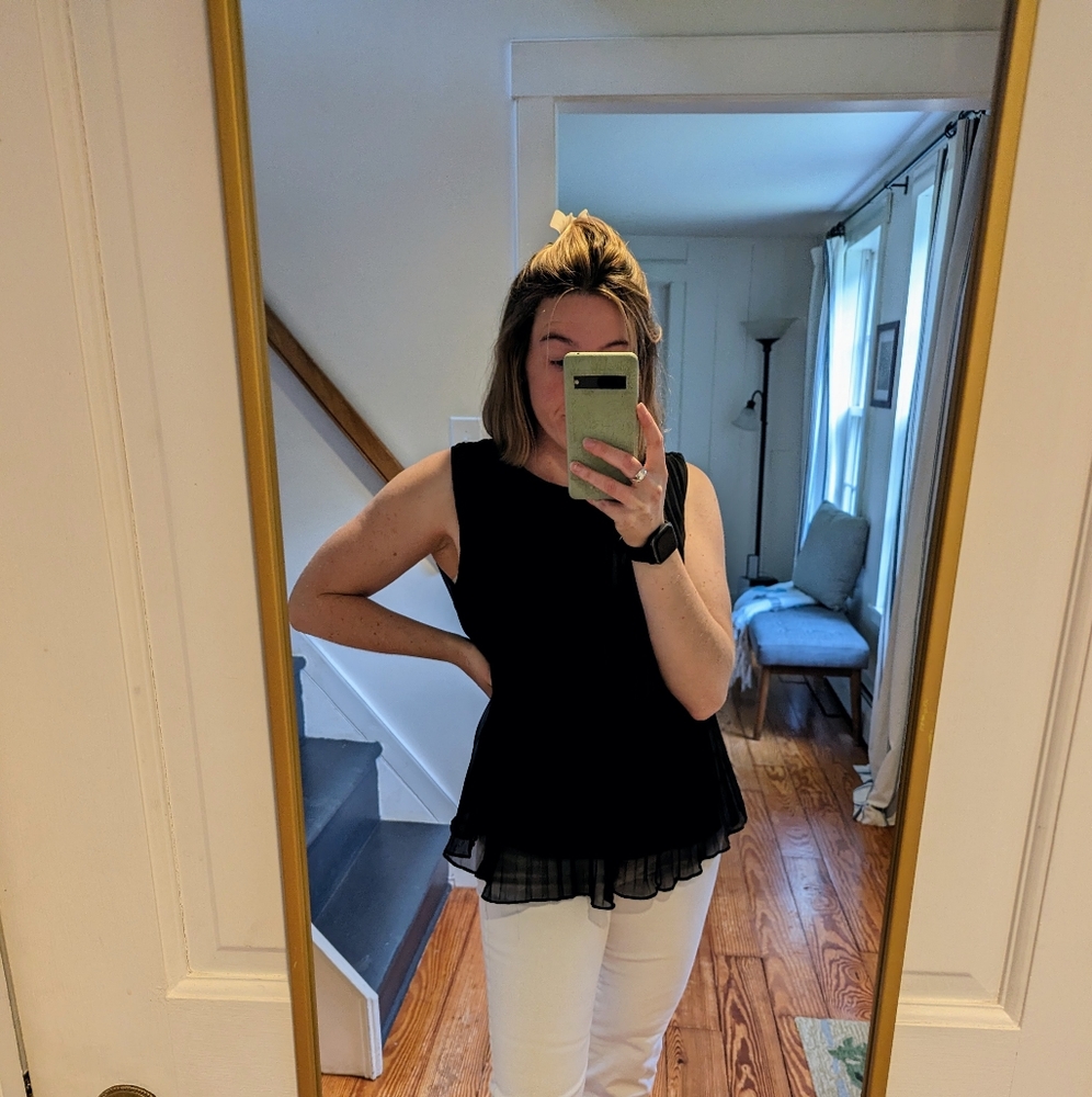 J Crew Pleated Sleeveless Blouse
